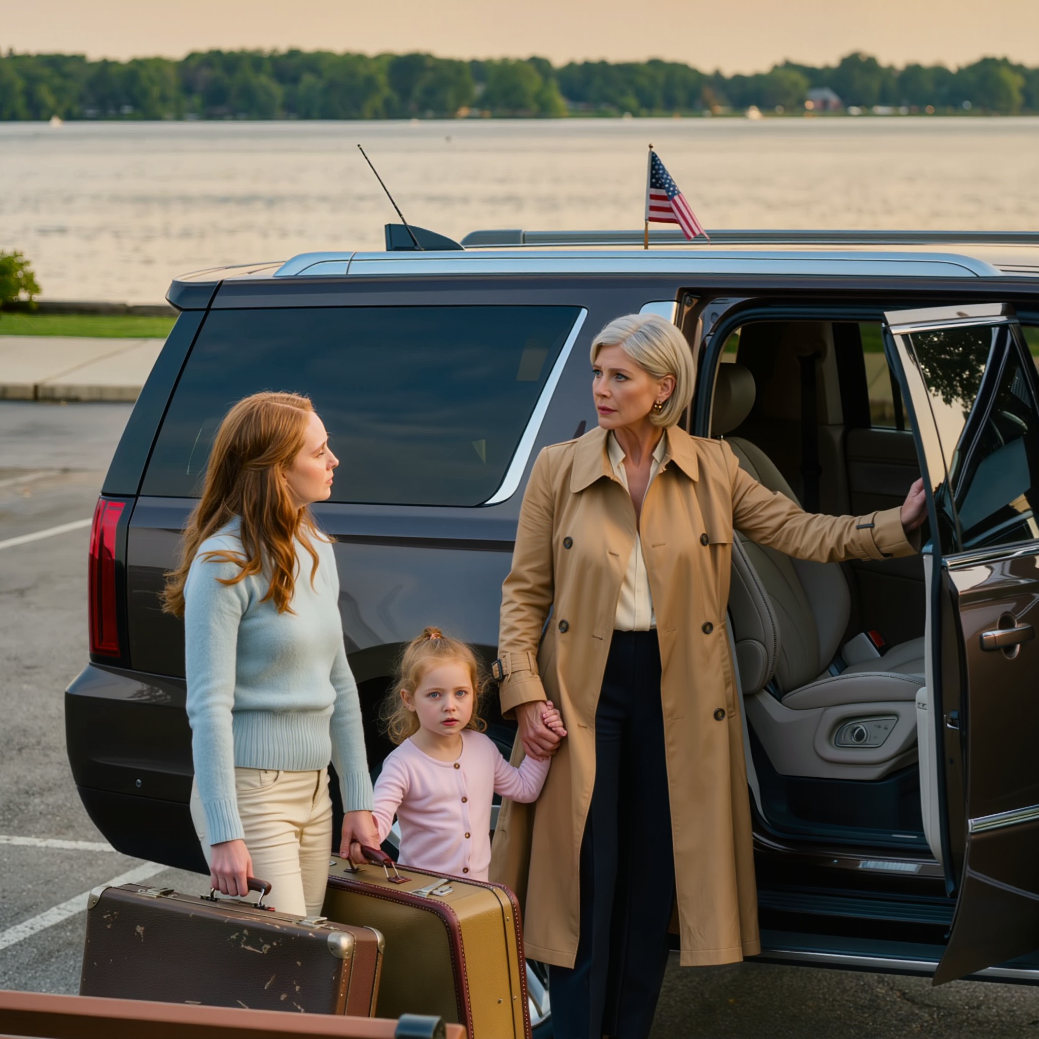 I saw my daughter and granddaughter at the park with two suitcases beside them. I asked why she wasn’t at my company. Choking back tears, she said that she had been let go because her father-in-law thought my family was not good enough. I smiled, opened the car door, and said, ‘Get in.’ By the time he met the person truly in charge, it was too late.