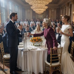 “As your new wife, I’m willing to let your mother live in my old apartment,” my daughter-in-law said into the wedding microphone with a smile that looked generous from far away, but before I could even answer, my son took the mic and calmly announced that her parents and sister would be moving into my house instead—and that was the moment I stood up in my burgundy suit, looked around the ballroom, and realized they had planned to take my home in front of two hundred witnesses