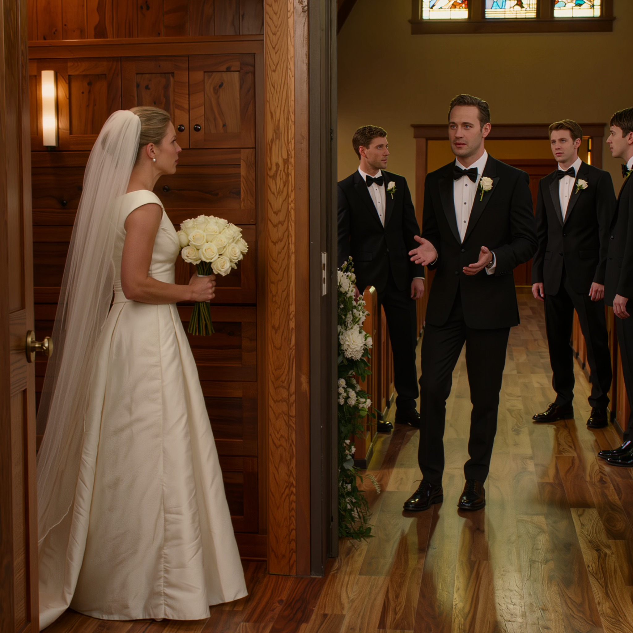 Before The Wedding Began, The Bride Overheard The Groom’s Confession — And Her Next Move Changed The Entire Night Some weddings end before the vows. Mine kept going, only the bride at the altar knew it had already become something else. By the time the music started inside St. Peter’s in Aspen, I had heard enough in the sacristy hallway to understand that the man waiting for me did not love me the way he had promised.