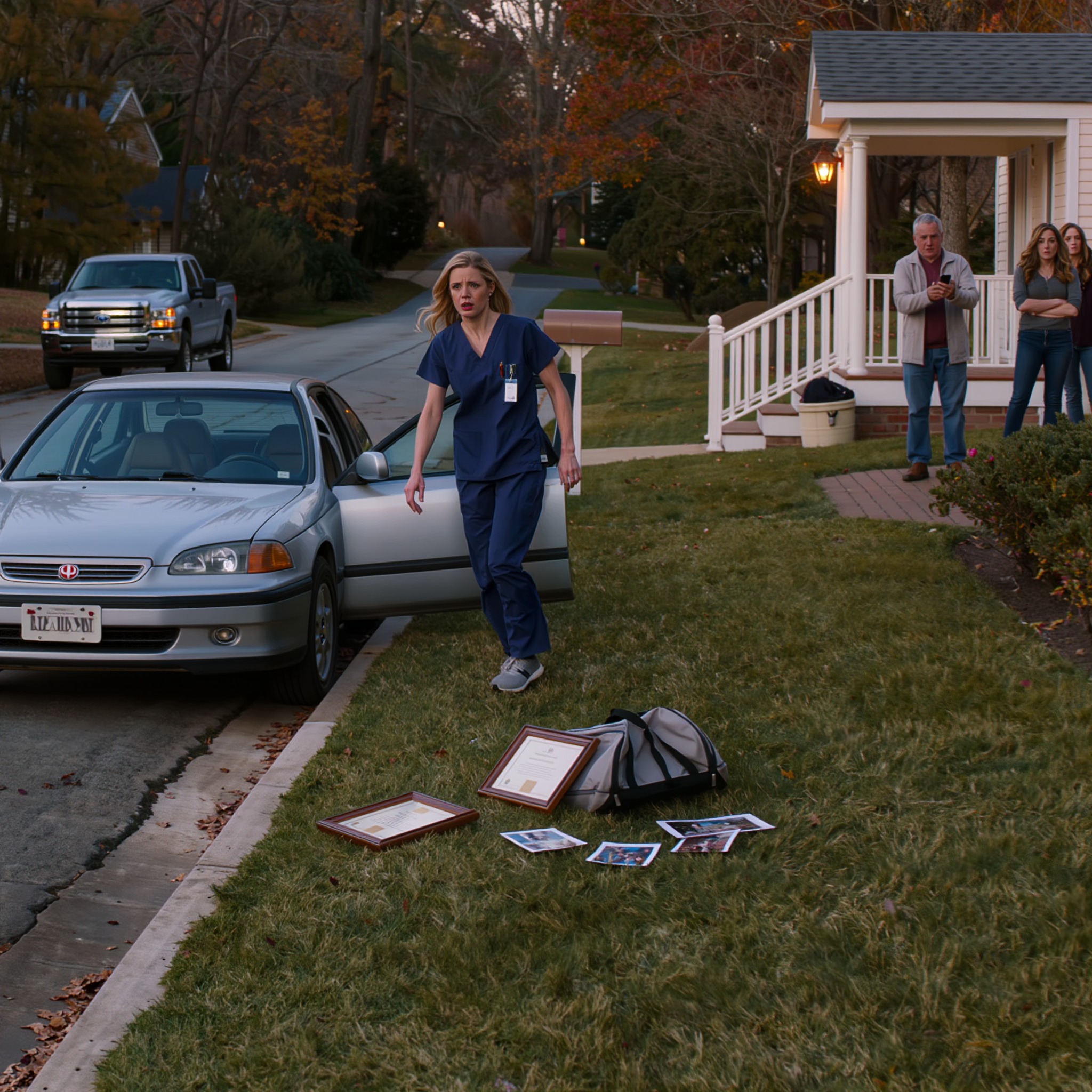 I Got Home From Work To Find All My Things Dumped On The Front Lawn. My Dad Was Standing There With His Phone Out: “You’re 28, Draining Us Dry—I Want You Gone!” My Sister Kicked My Bag Into The Street: “Later. We’re Changing The Wi-Fi Password Too!” The Neighbors Across The Street Watched From Their Porch Like It Was A Show. I Didn’t Say A Word. I Packed Everything Into My Car, Walked Up To Them, Looked Each One In The Eye, And Said, “Sleep Well Tonight, Because One Day None Of You Will Sleep At All.” Then I Drove Off. Ten Days Later, My Phone Was Flooded With 88 Messages.