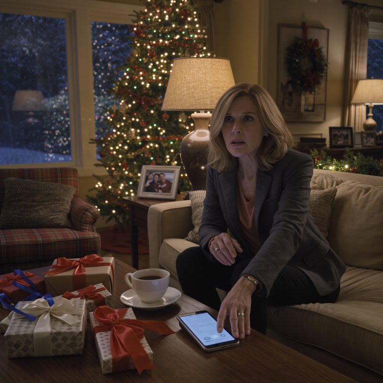 My daughter canceled my Christmas invitation and said, “Mom, you don’t fit in at this party. Don’t come. You’re just a burden.” I sat there staring at my phone while the tree lights blinked in the corner of my living room.