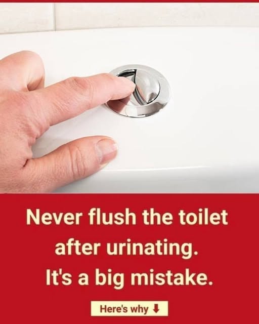 Why is it so important not to flush the toilet after every trip to the toilet to urinate?