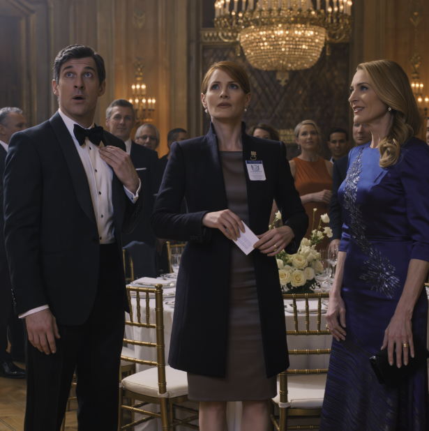 My sister told Mom not to invite me to Thanksgiving because I “just worked at a museum,” so they left me home alone while she played perfect fiancée beside a rising state senator—but three weeks later, at his campaign gala, he glanced at the badge clipped inside my coat, went pale, and looked at her like he had no idea who she had really been trying to make look small.