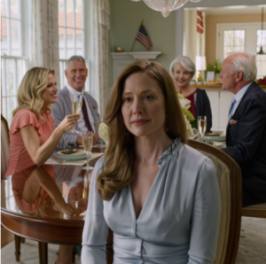 During dinner, my younger sister raised her glass and announced, ‘Mom and Dad told me I’d be living with you.’ I set my glass down and replied, ‘So you didn’t know I already sold that house?’ The whole family went silent.