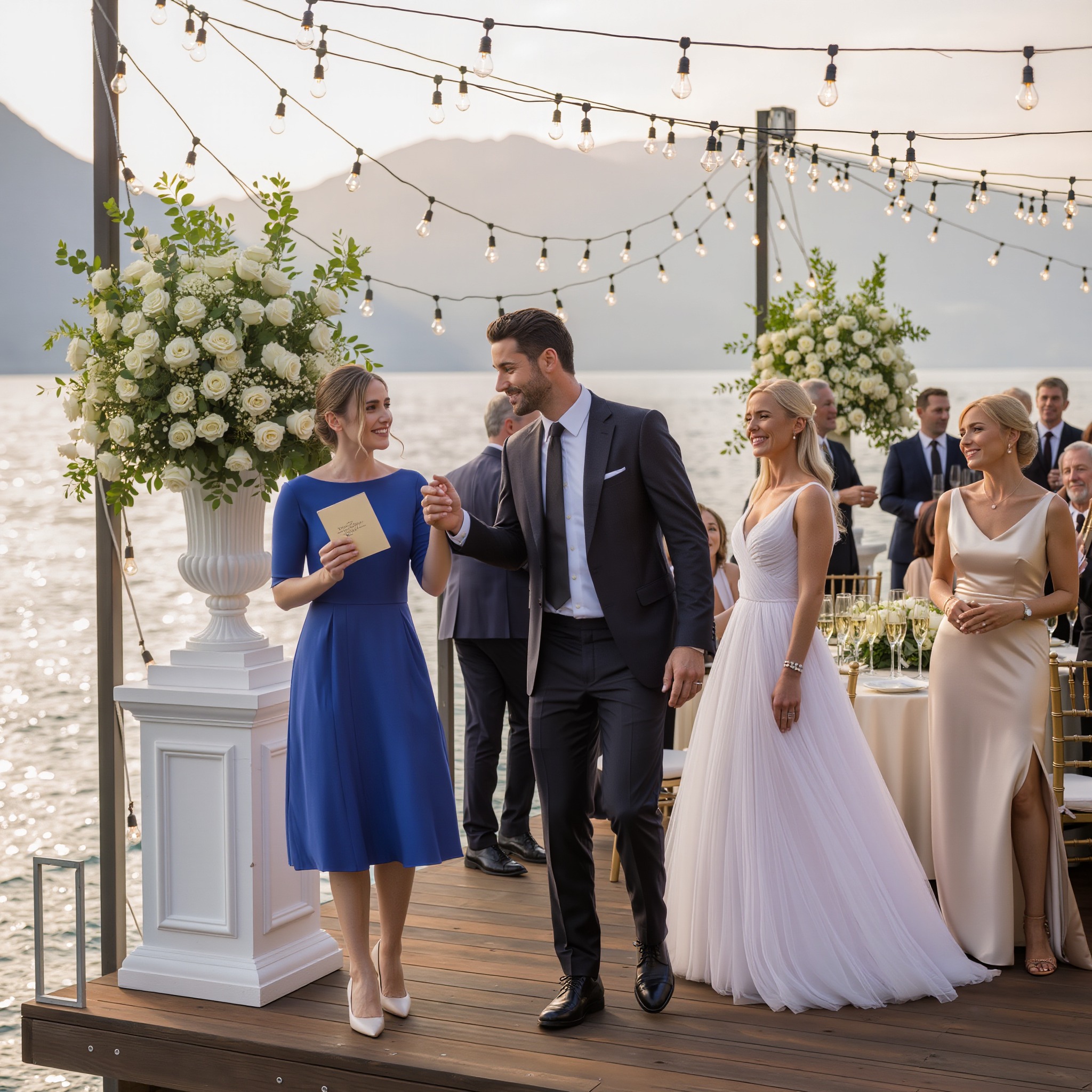 My sister put me behind a pillar at her wedding so her new rich in-laws would never have to explain why I existed, but the stranger who found me in the last row took my arm, told me to smile and pretend I was his date, and by the time the room finally called his name, every head had turned—and my sister’s perfect smile was already starting to crack.