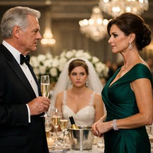 I Raised My Daughter Alone, and at Her Wedding Her Wealthy Father-in-Law Tried to Humiliate Me in Front of 300 Guests — Until I Calmly Stood Up and Asked, “Do You Even Know Who I Am?” and Watched the Ballroom Go Silent Under the Crystal Chandelier Lights