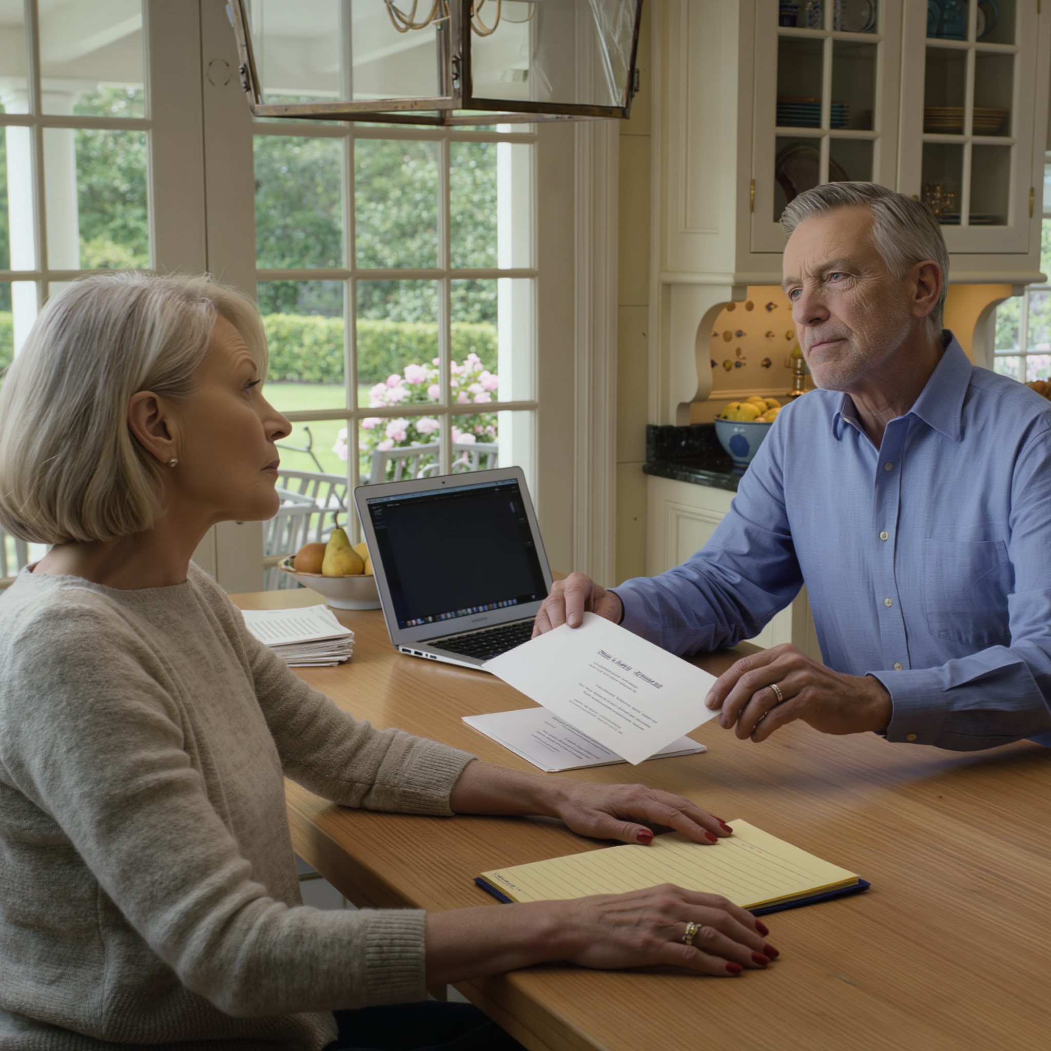 My husband of twenty years slid a manila envelope across our Connecticut kitchen table like he was passing the salt, told me he thought it was time we went our separate ways, and had no idea the woman he’d spent two decades underestimating had already seen the emails, followed the money, and quietly uncovered the one thing he never once thought to ask me about.
