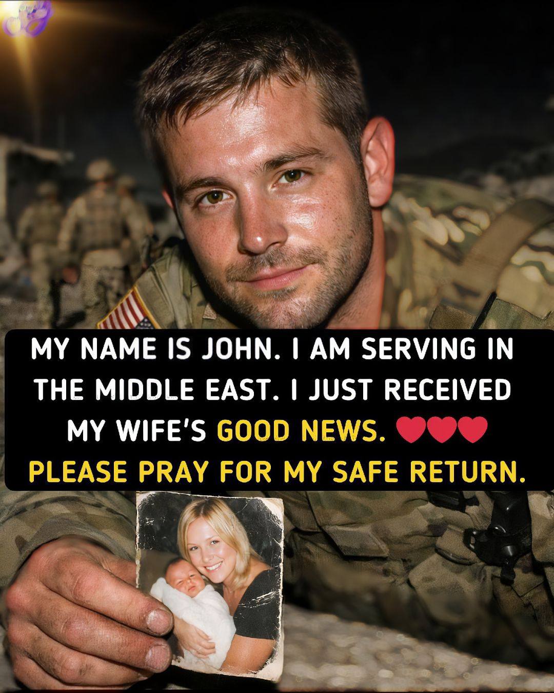 BEHIND THE UNIFORM… IS A HEART THAT MISSES HOME John is serving far from home, in the Middle East