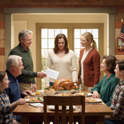 I invited my parents and younger brother to Thanksgiving at the house in Asheville that my grandfather had left to me. Right in the middle of dinner, my father pushed a piece of paper across to me: notice to vacate. My mother smiled and said, “Seven days. Your younger brother needs this house more.” Before I could say anything, my neighbor — who was also my best friend — handed my father a sealed envelope. My father’s face changed when he opened it.