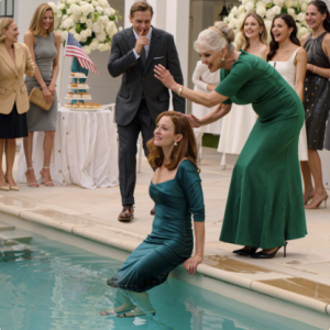 At my sister’s engagement party, my mother pushed me into the pool. “You don’t belong here,” she said. Everyone laughed. Until a billionaire stepped in and left everyone speechless…